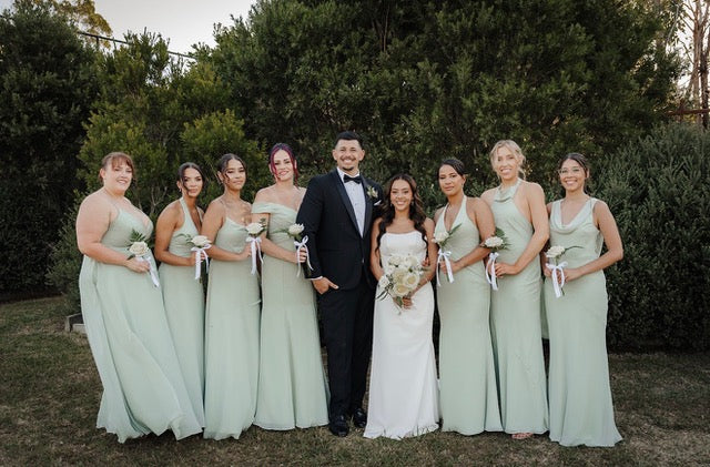 Stunning couple and bridal party- Hair by Tara