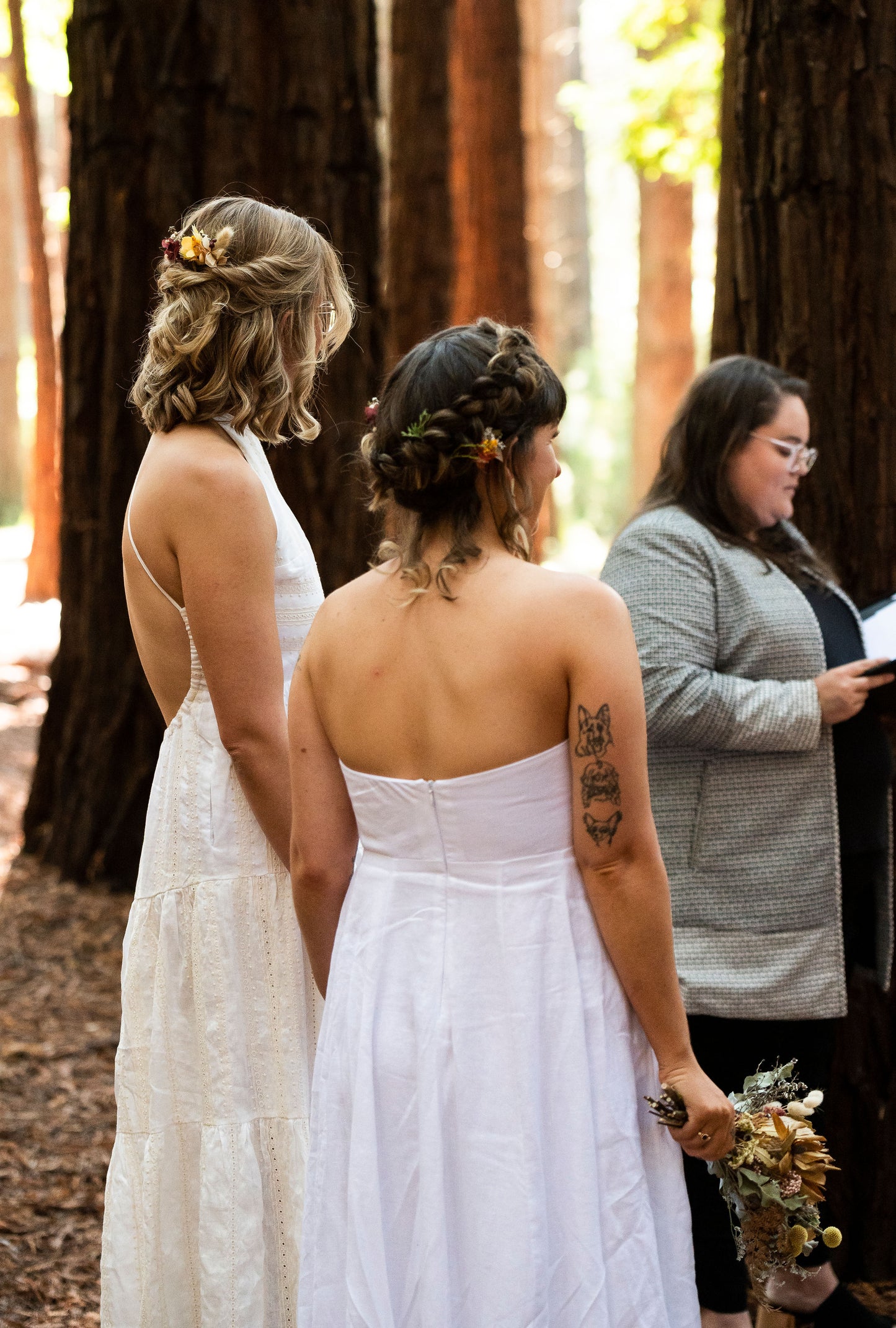 2 brides soft curls and braid