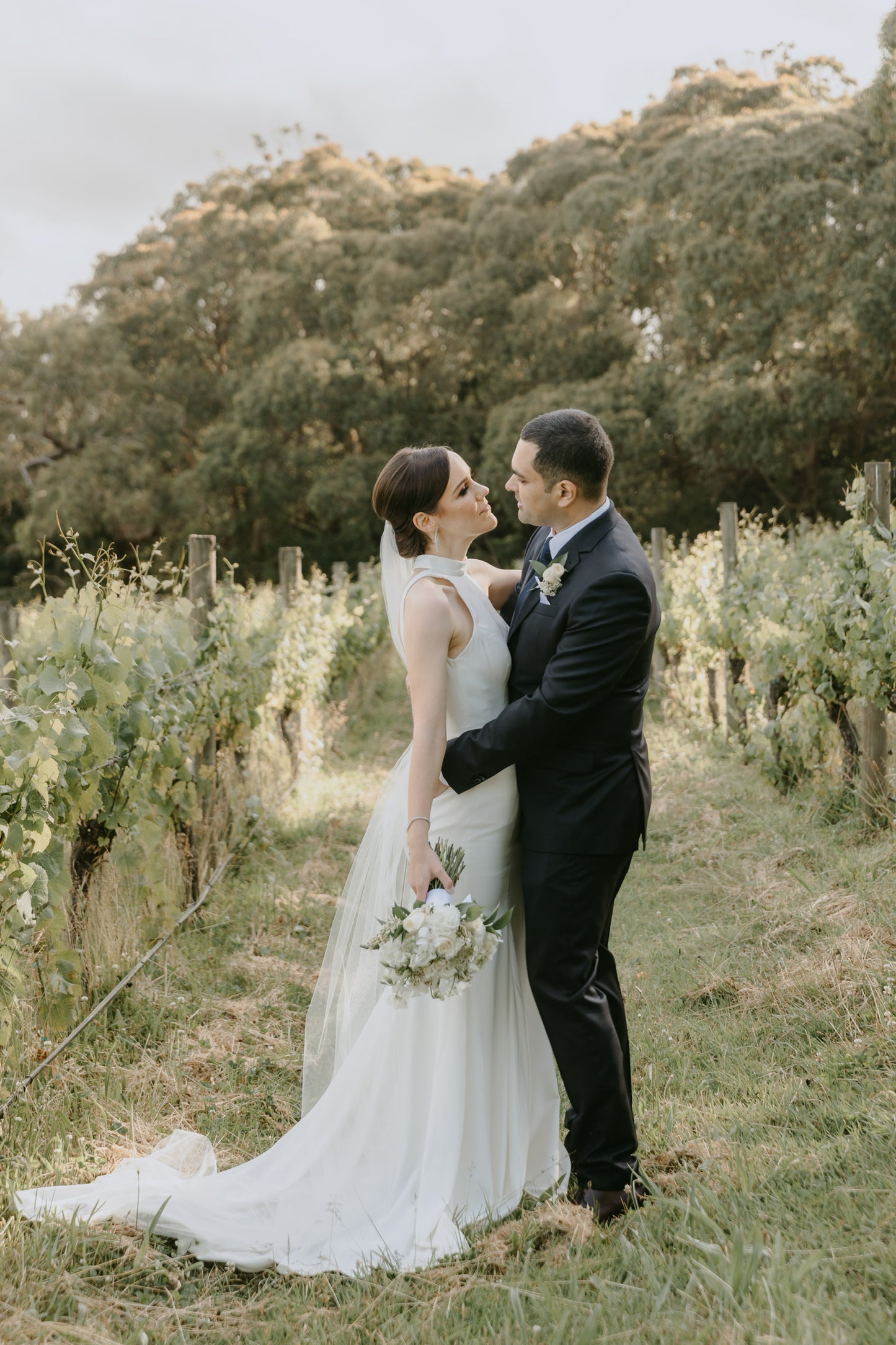 Low bridal bun and bridal Makeup