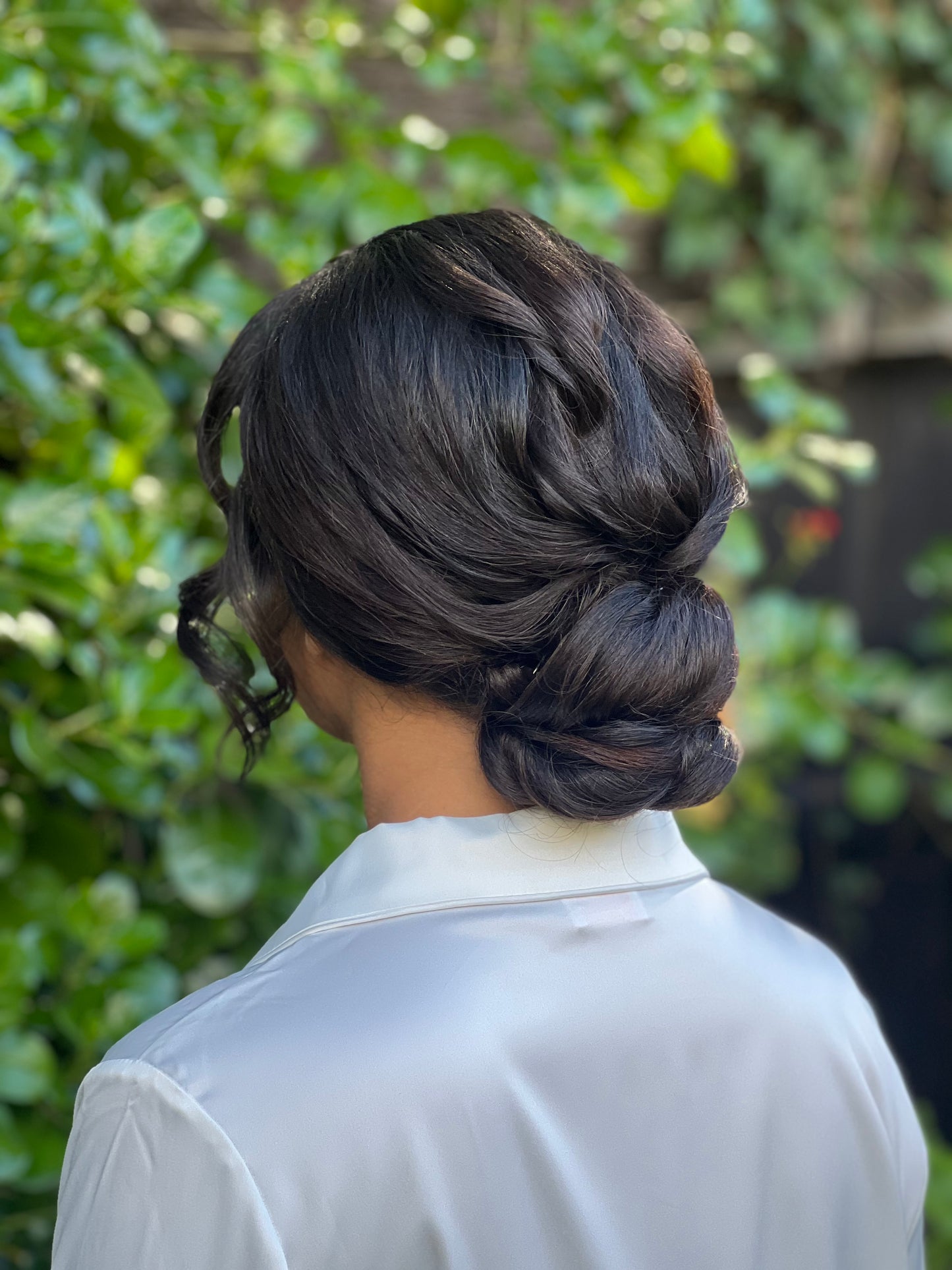 Low bridal bun