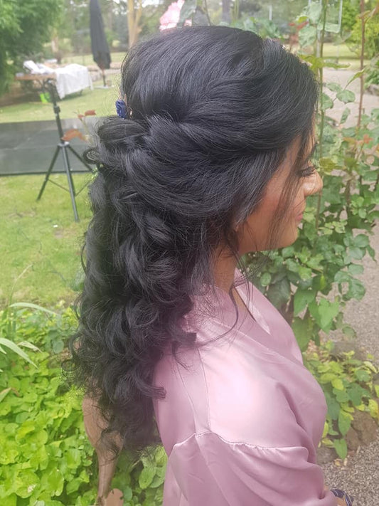 soft curls twisted back