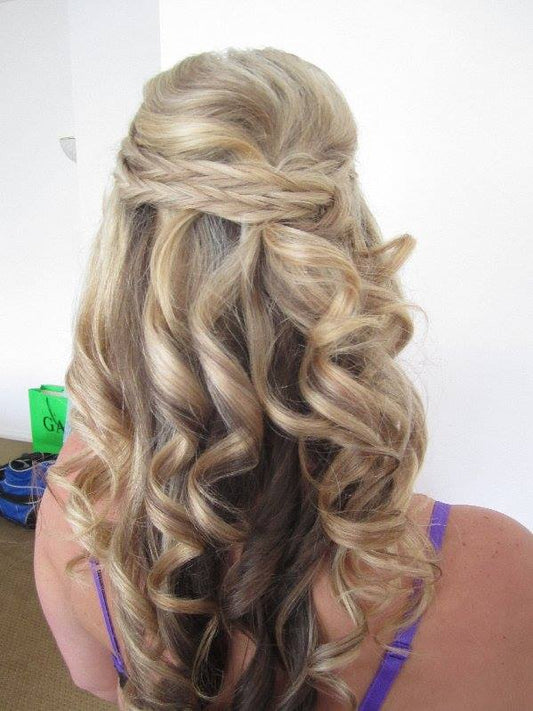 Soft curls half down