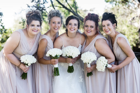 Bridal party with soft curls up