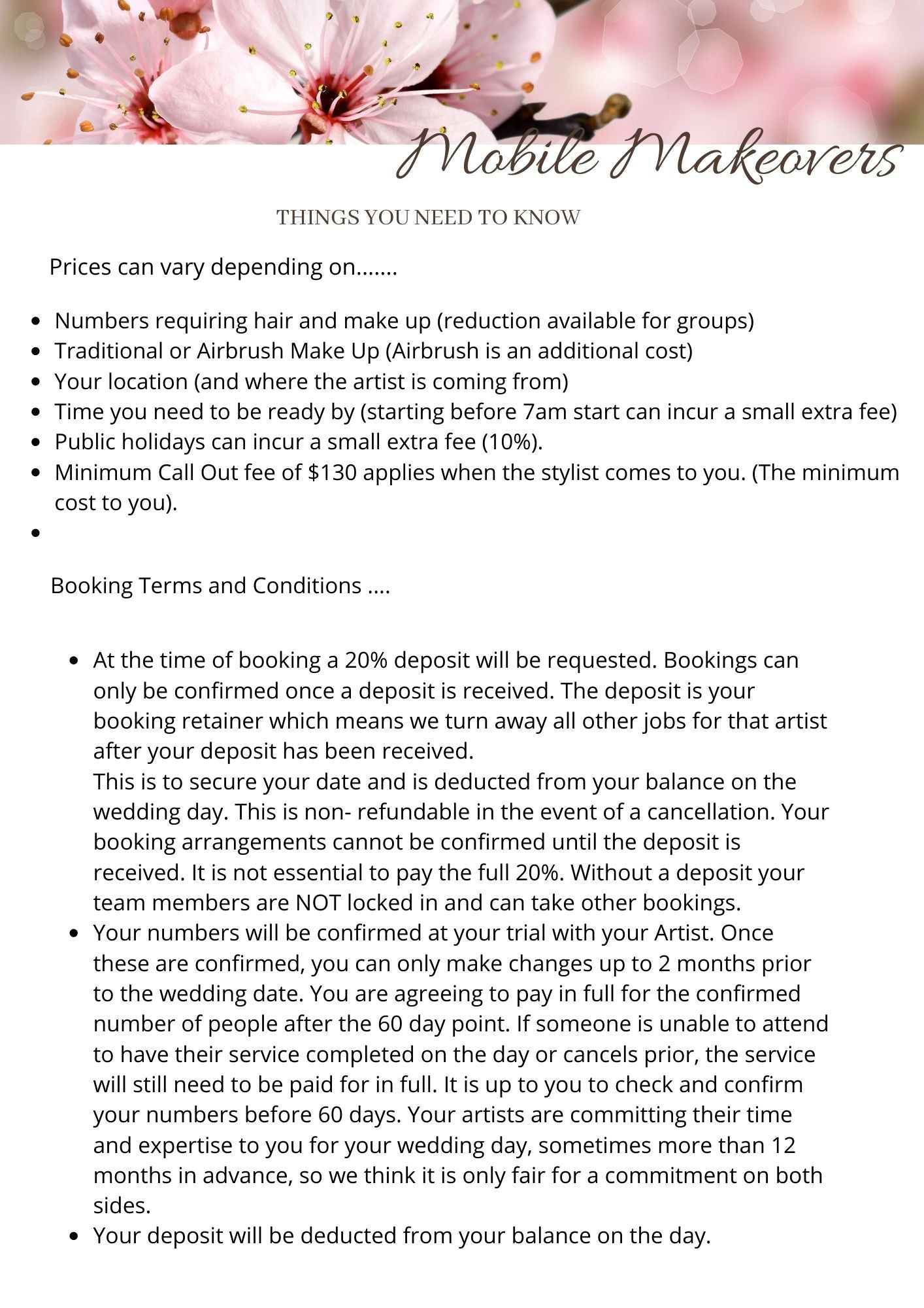 Terms and conditions