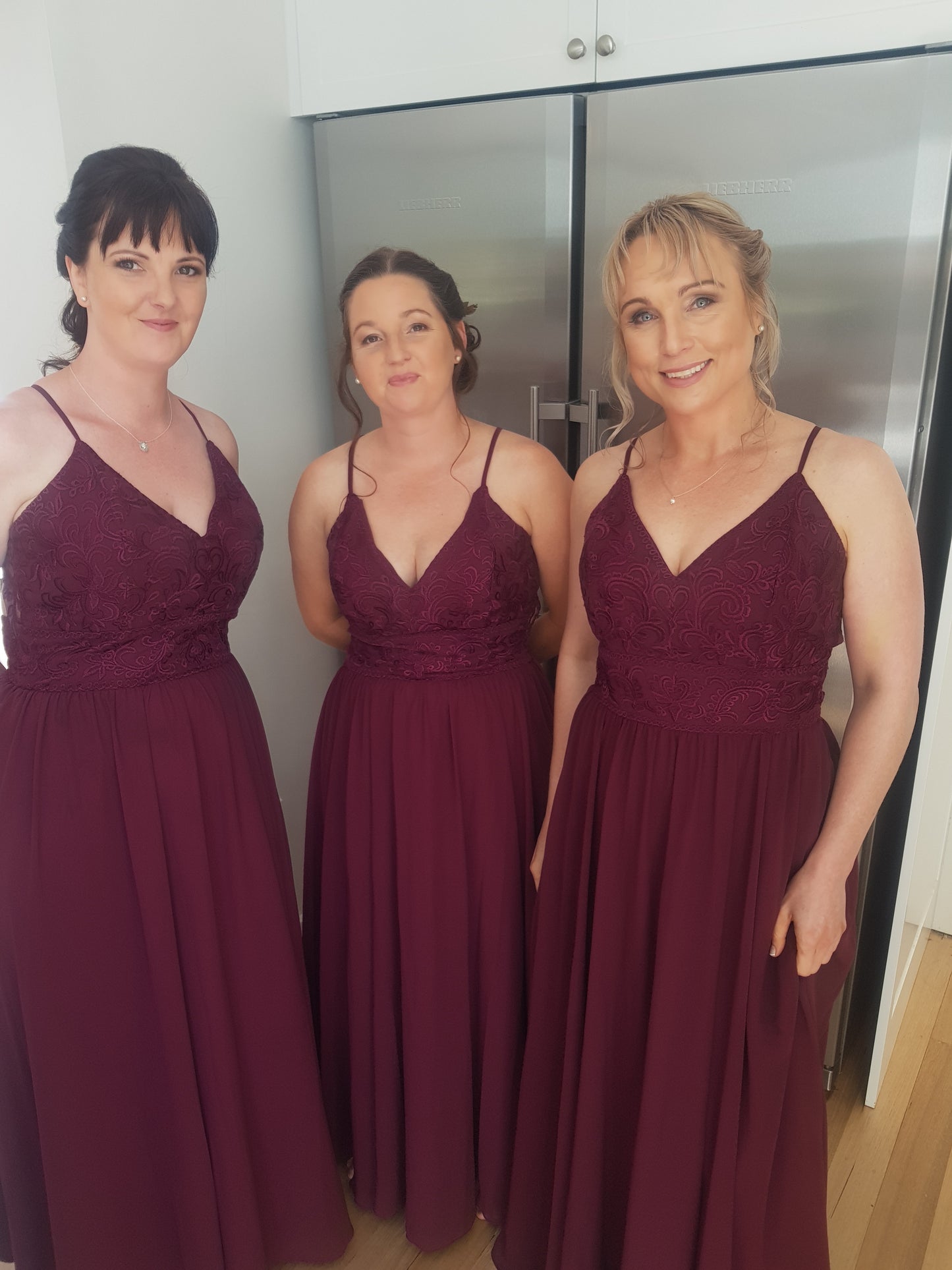 Bridal party Soft  Makeup and pinned up curls