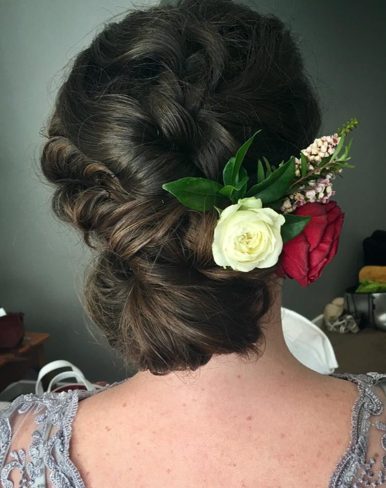 Soft braid into low bun