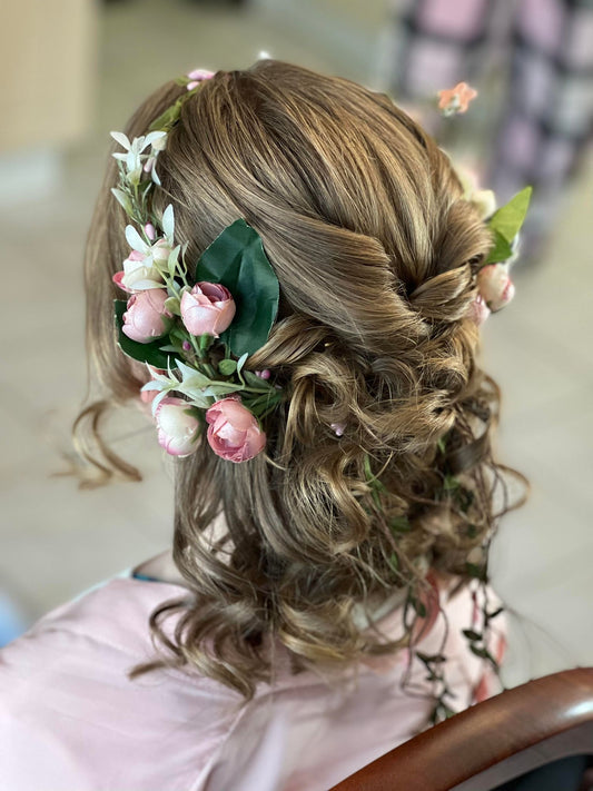 Flower girl hair with Flower crown
