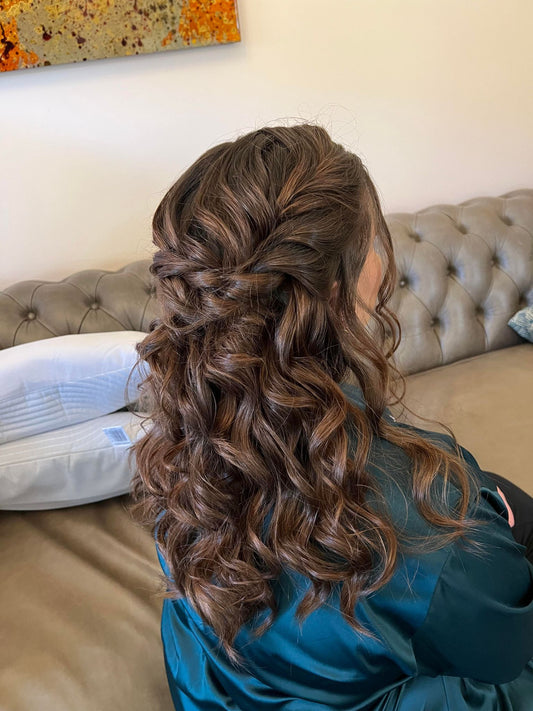 Half up curls with Braid