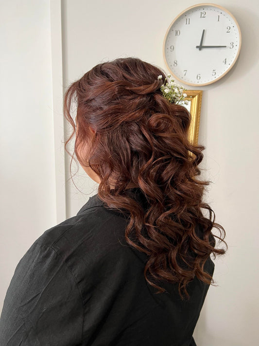 Soft curls twisted back