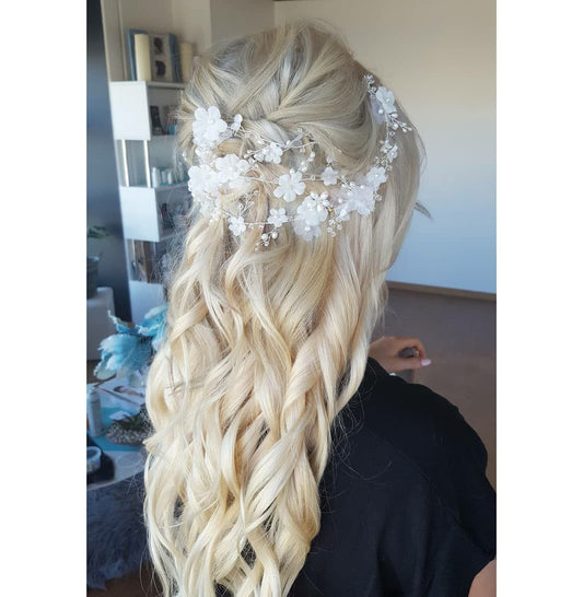 Soft curls half up