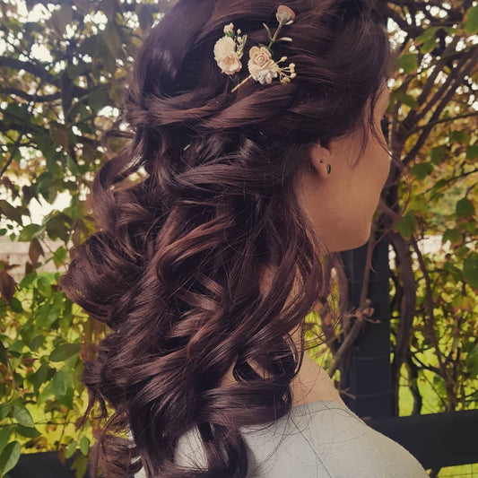 Soft curls half up