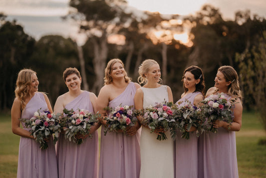 Soft Glam Makeup and low bun - Bridal party