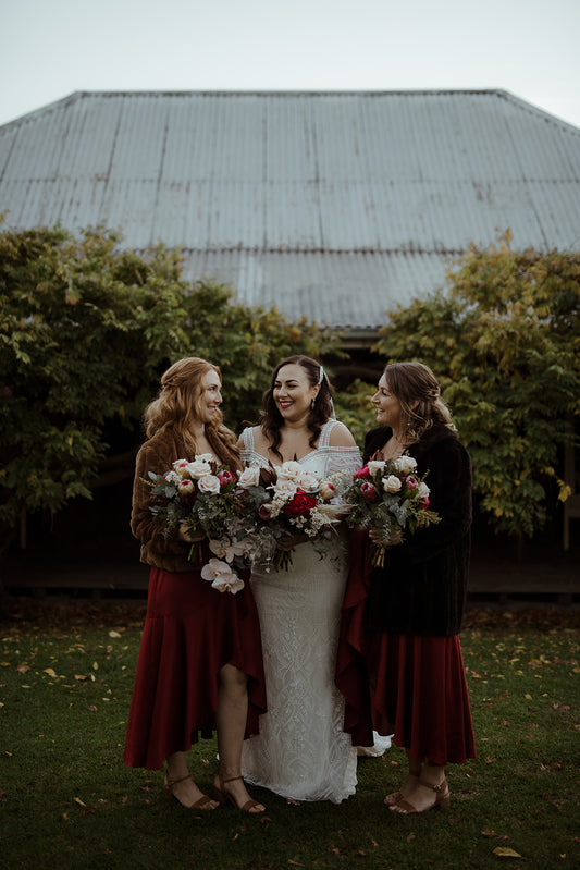 Bridal Party soft curls half up