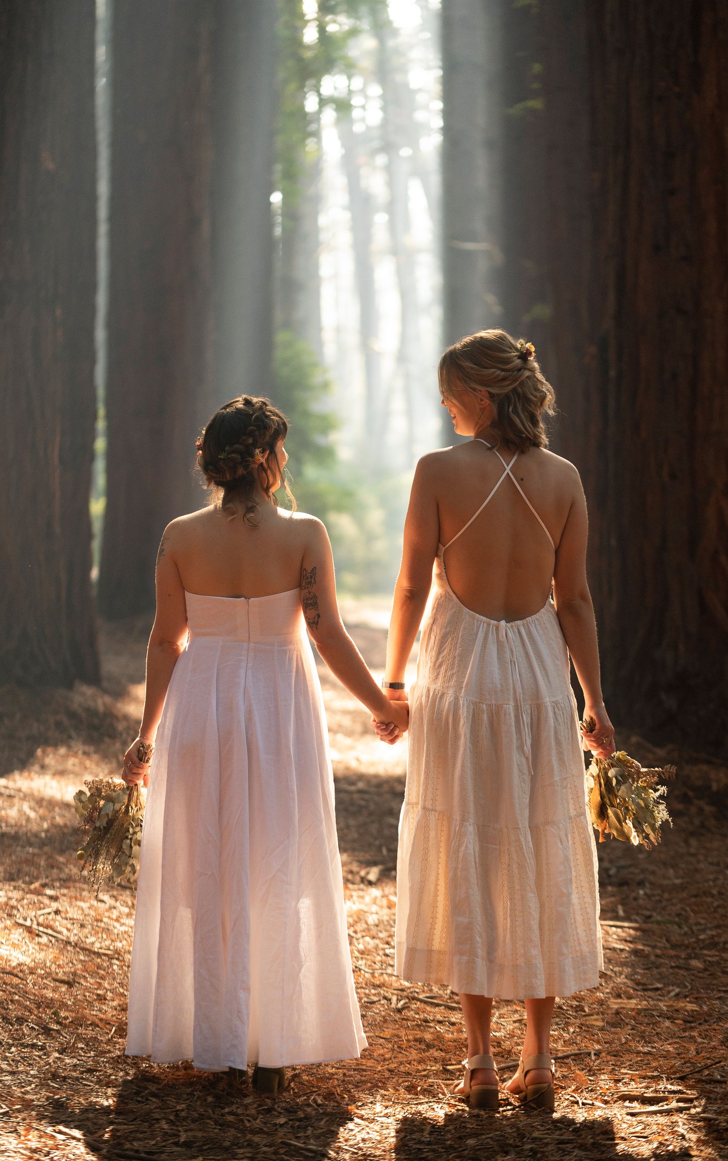 2 brides soft curls and braid