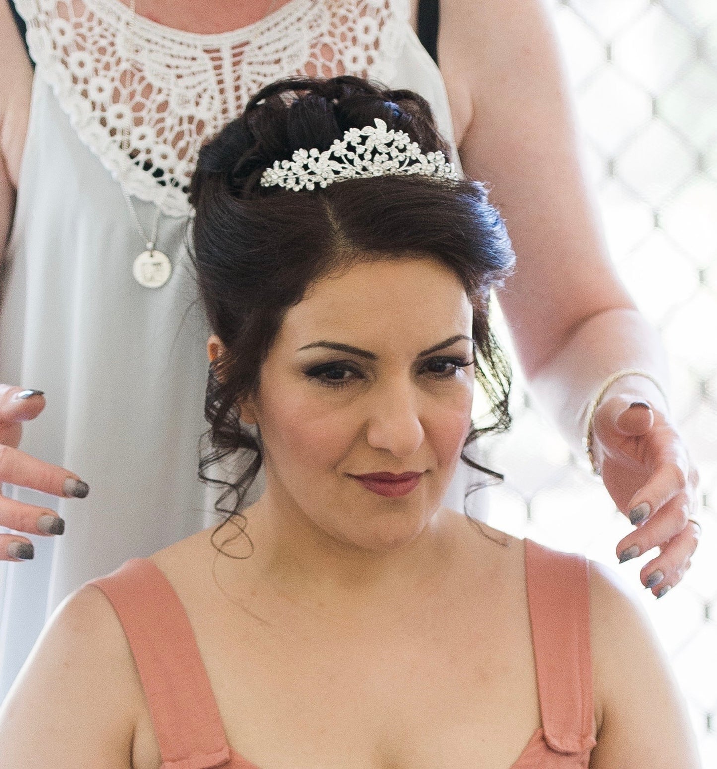 Soft top curled Bun with Natural glam Makeup