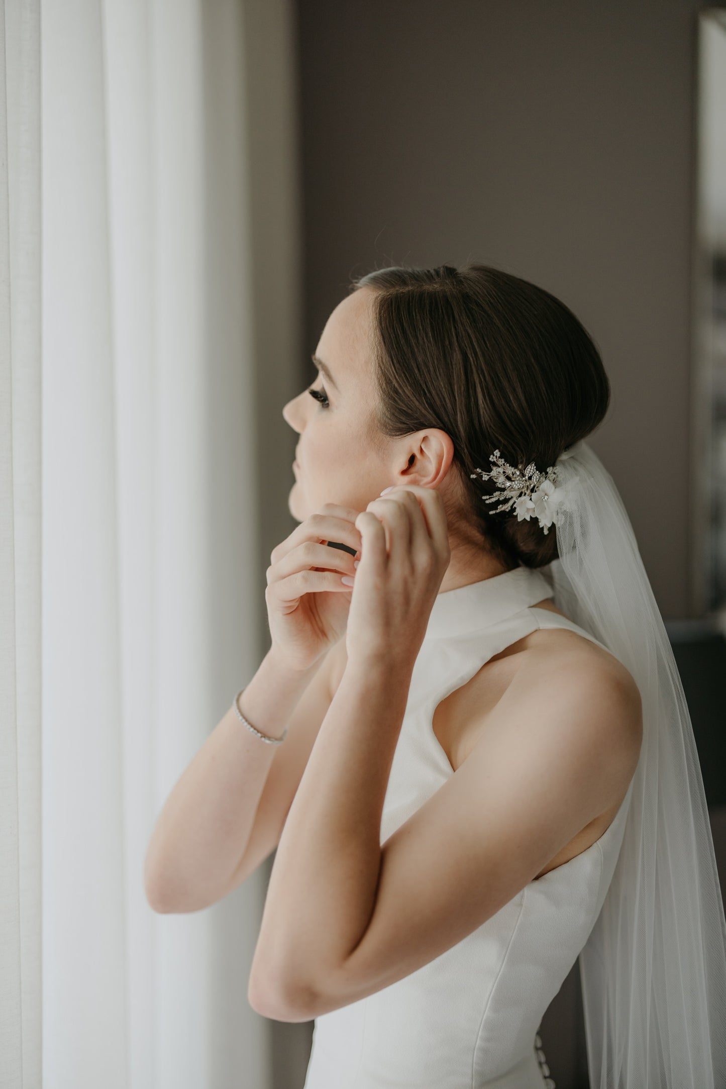 Low bun with Bridal Makeup