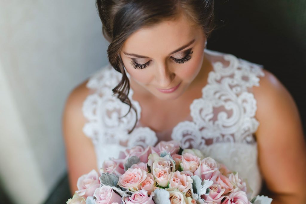 Soft Glam makeup and soft bun